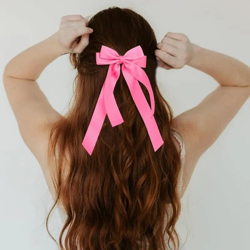 Bow Hairpin Hair Accessory for Girls in Solid Colors