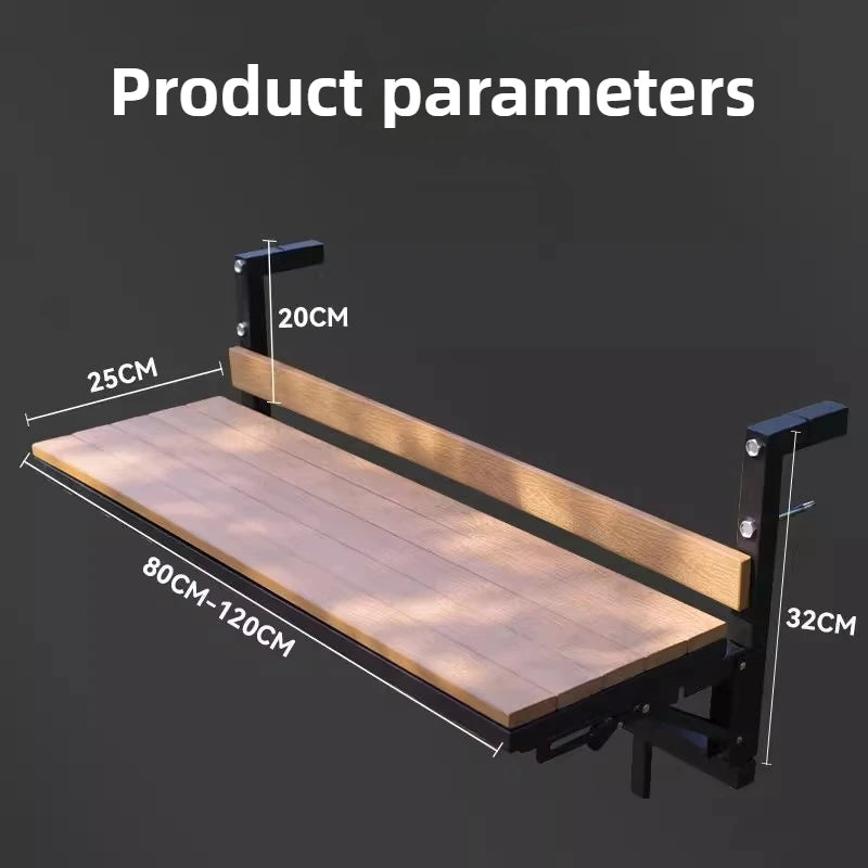 Portable Wooden Folding Outdoor Table for Balconies and Camping