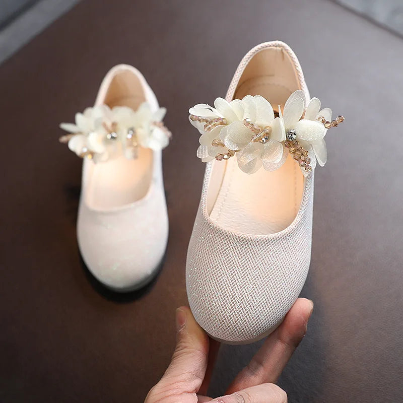 Kids Leather Princess Sandals for Wedding and Parties
