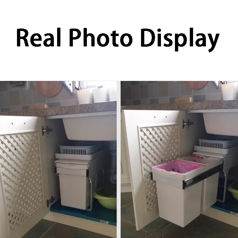 Large Rectangular Kitchen Sink Trash Can for Cabinet Use