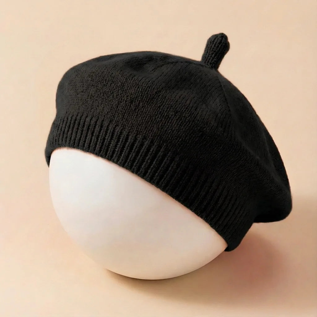 Solid Color Baby Beret Hat for Spring Infant Protection