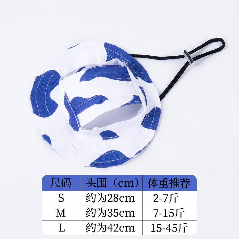 Fashionable Adjustable Dog Hat with Ear Holes for Sun Protection
