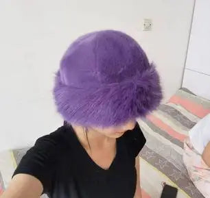 Korean Style Furry Bomber Hats for Women, Warm and Cozy