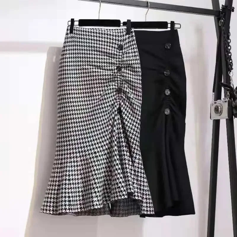 Elegant Midi Skirt for Women in Summer 2025 Korean Style