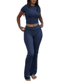 High Waist Flare Pants Tracksuit Set for Women by charnisha