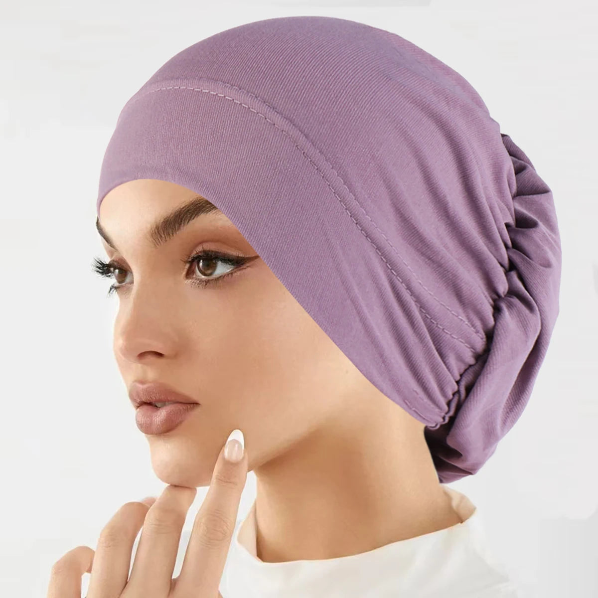 Soft Stretch Solid Color Turban Hat for Women and Girls
