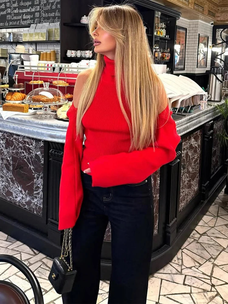 Tornova Hollow Out Knit Sweater Set for Women