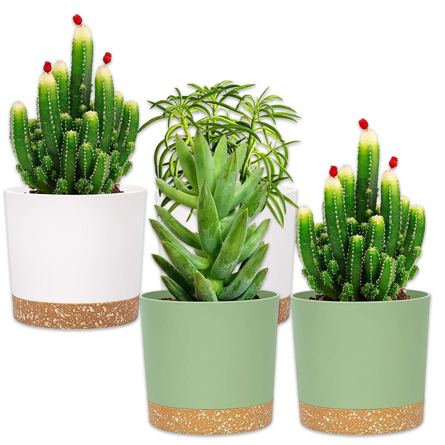 Modern Plastic Plant Pot Set for Indoor and Outdoor Use