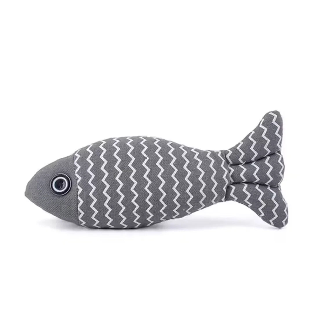 Linen Fish Pillow Cat Chew Toy for Training and Play