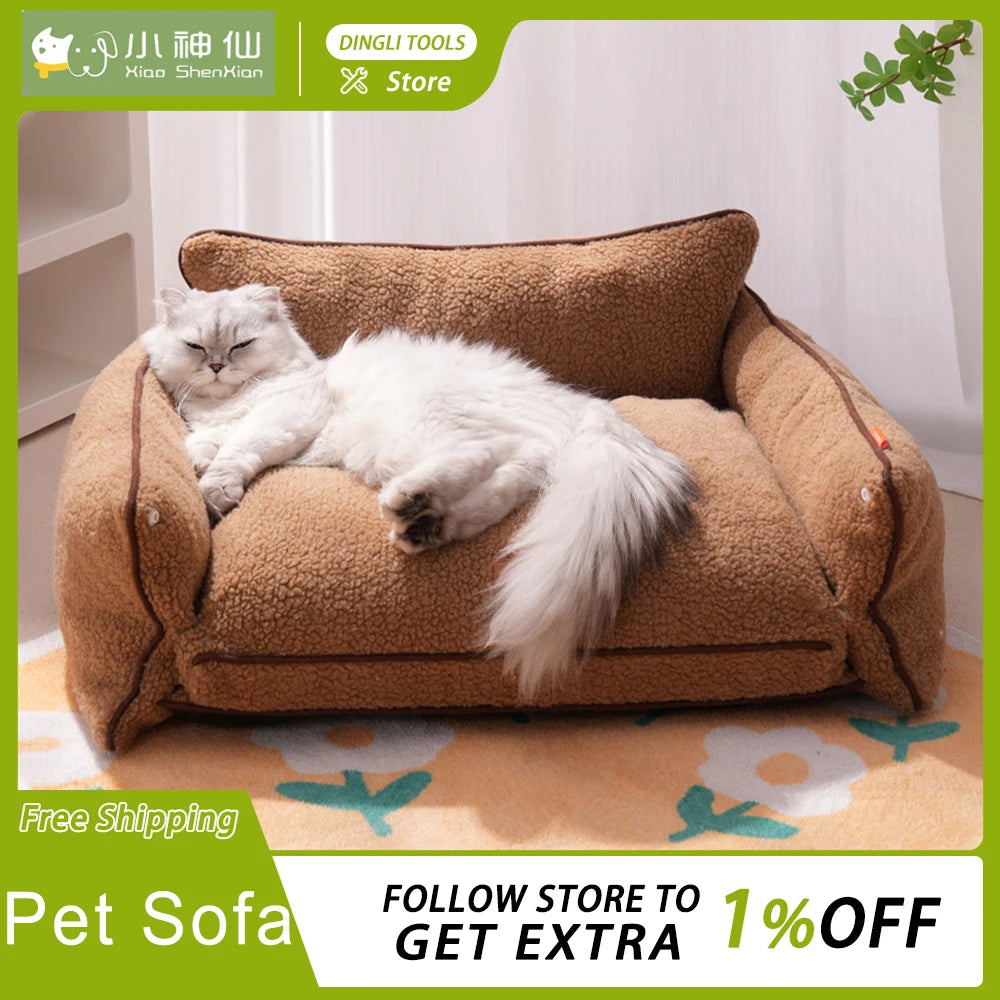 Luxury Lambswool Sofa Nest Bed for Pets