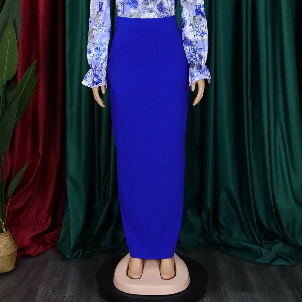 High Waisted Nylon Long Skirt for Women Elegant Floor Length