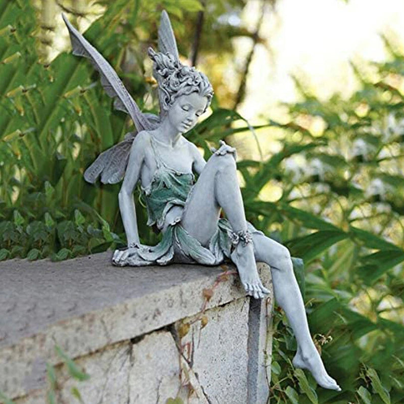 Resin Fairy Statue Garden Ornament for Outdoor Decoration