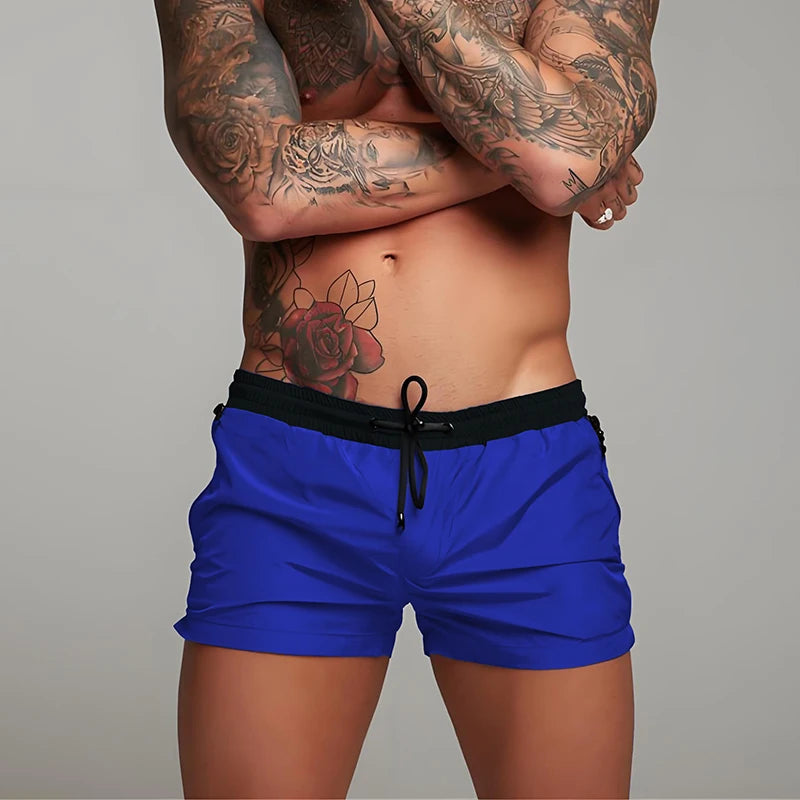 Men's Quick Dry Polyamide Swim Trunks with Liner for Beach Sports