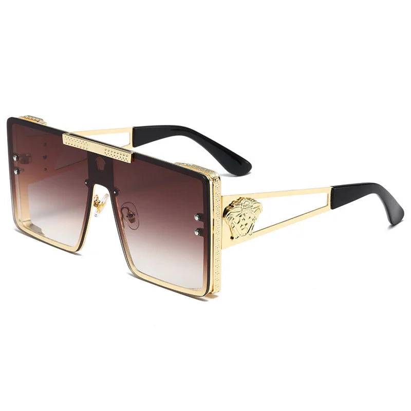 Oversized Fashion Sunglasses with Alloy Frames for Adults