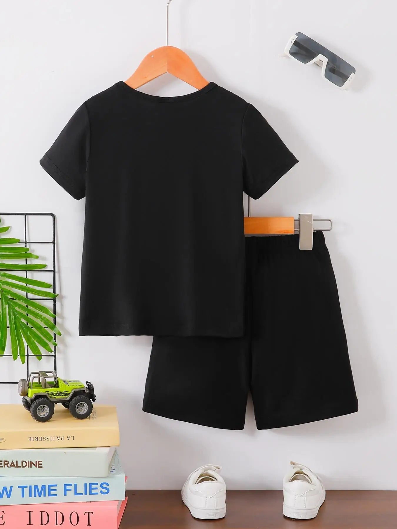 Boys Cute-Pet Print Casual Summer 2-Piece Outfit Set