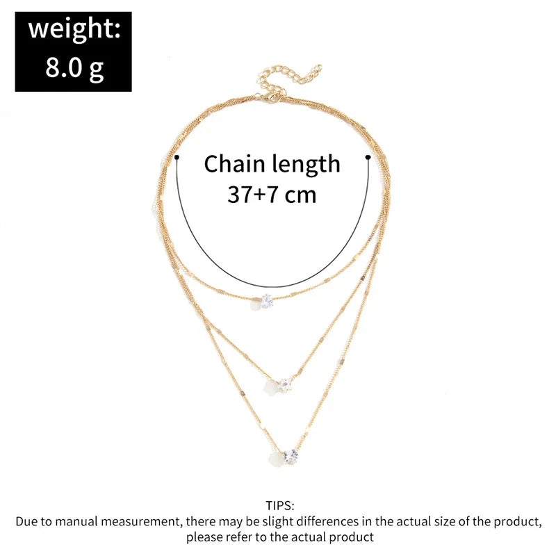 Trendy Heart Zircon Pendant Necklace for Women Party Wear