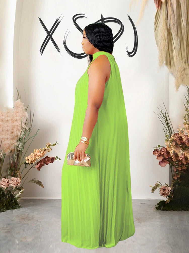 Elegant Plus Size Chiffon Halter Dress for Women