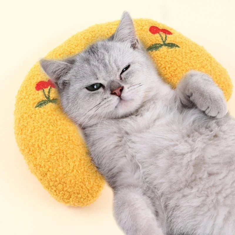 Soft U-shaped Cat Pillow Pet Toy for Cats and Puppies
