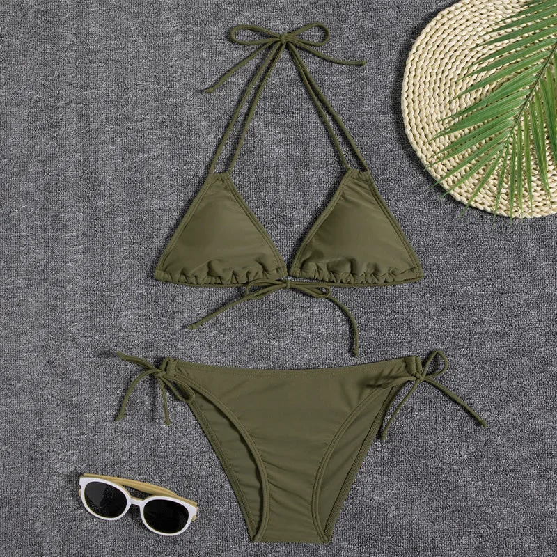 Floral Print Push Up Bikini Set for Women in Polyester Blend