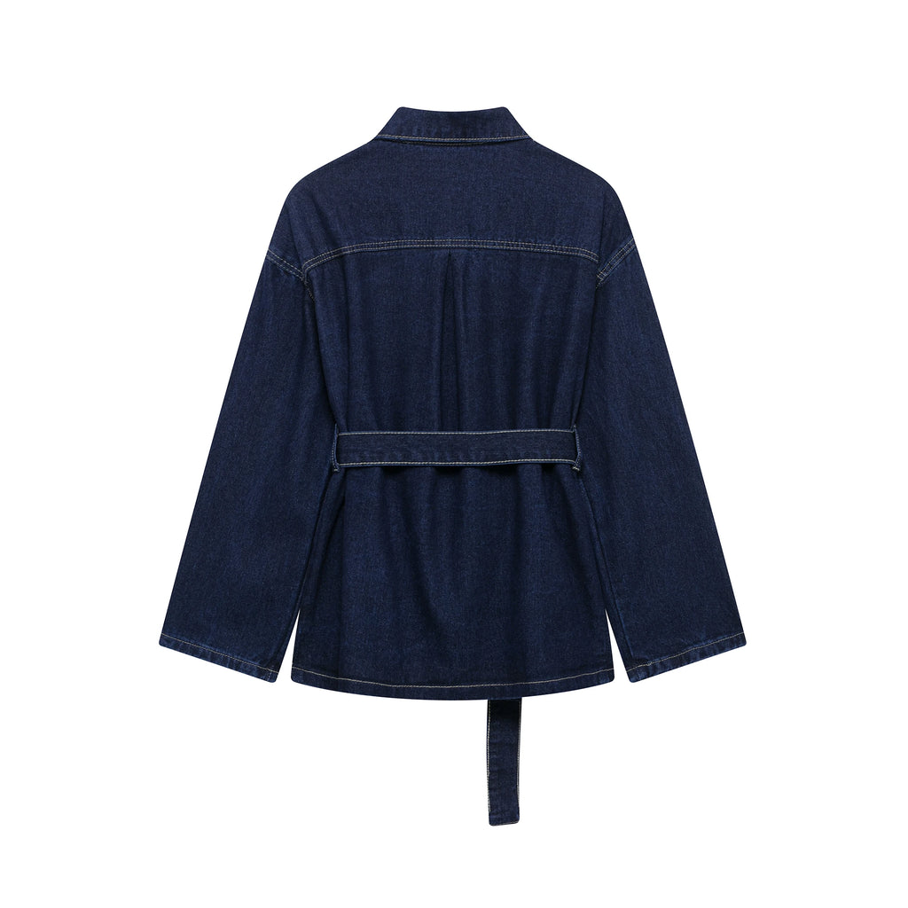 Women Fashion Denim Jacket and Zipper Jeans Set