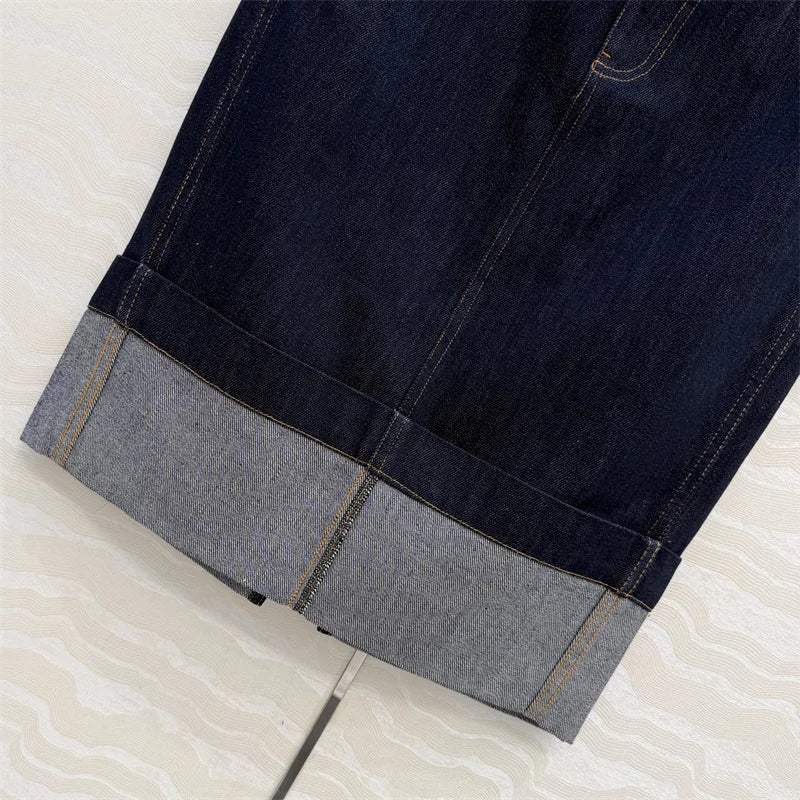 High Waisted Straight Tube Denim Skirt for Women