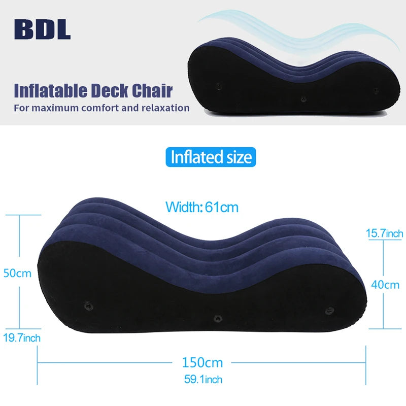 S-shaped Portable Inflatable Sofa Bed for Couples