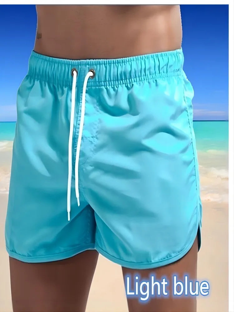 Men's Polyester Swim Shorts for Running and Surfing