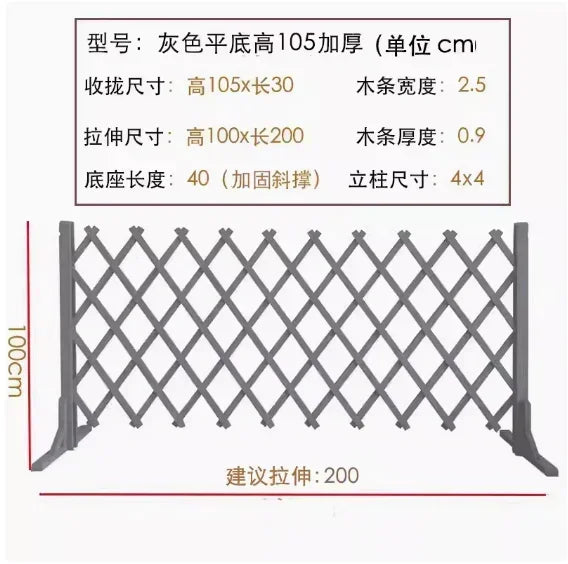 Expandable Spruce Wood Fence Indoor Outdoor Pet Barrier Garden Divider