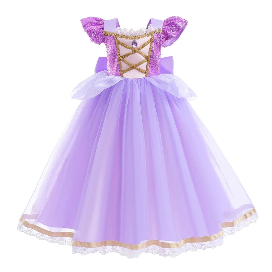 Girls Rapunzel Princess Costume for Kids Birthday Parties