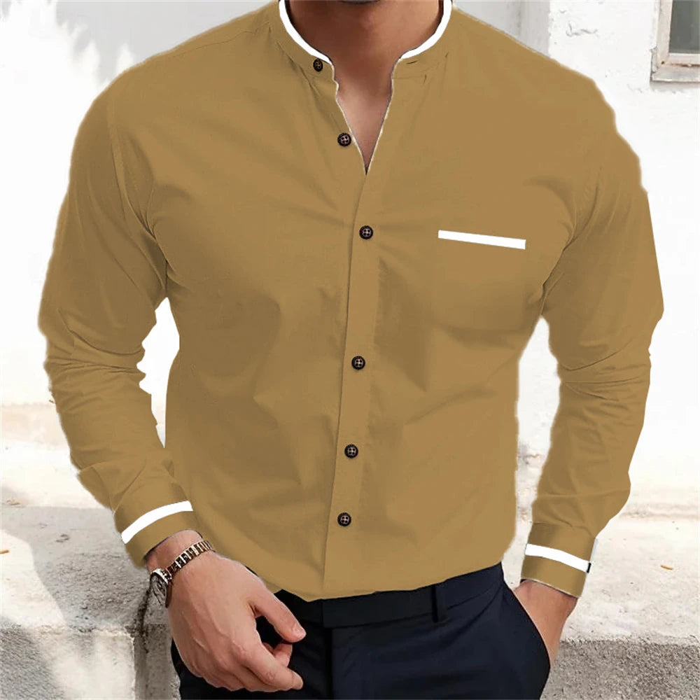 Men's Casual Long Sleeve Shirts in Solid Colors for Everyday Wear