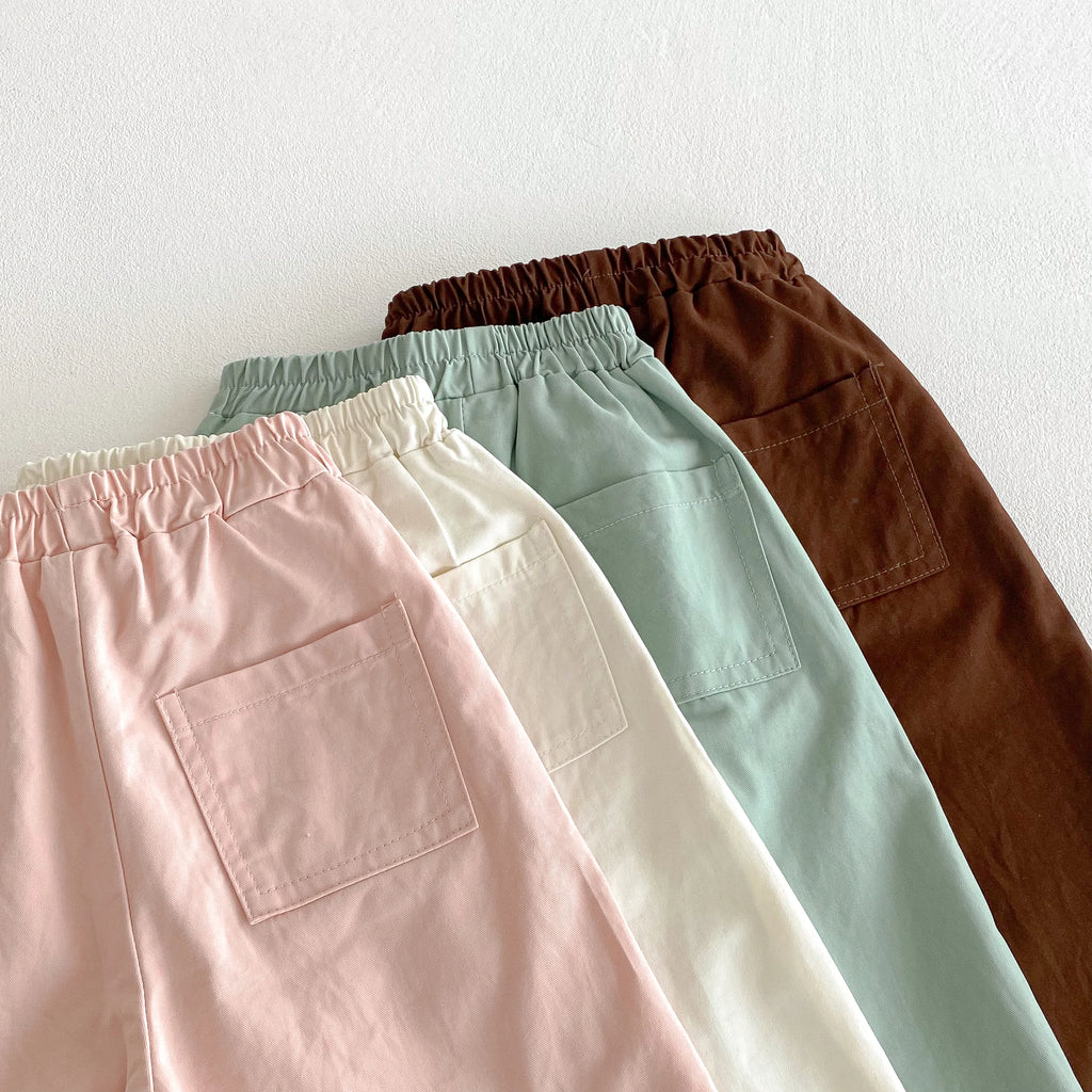 Cotton Elastic Waist Pants for Toddlers in Multiple Colors