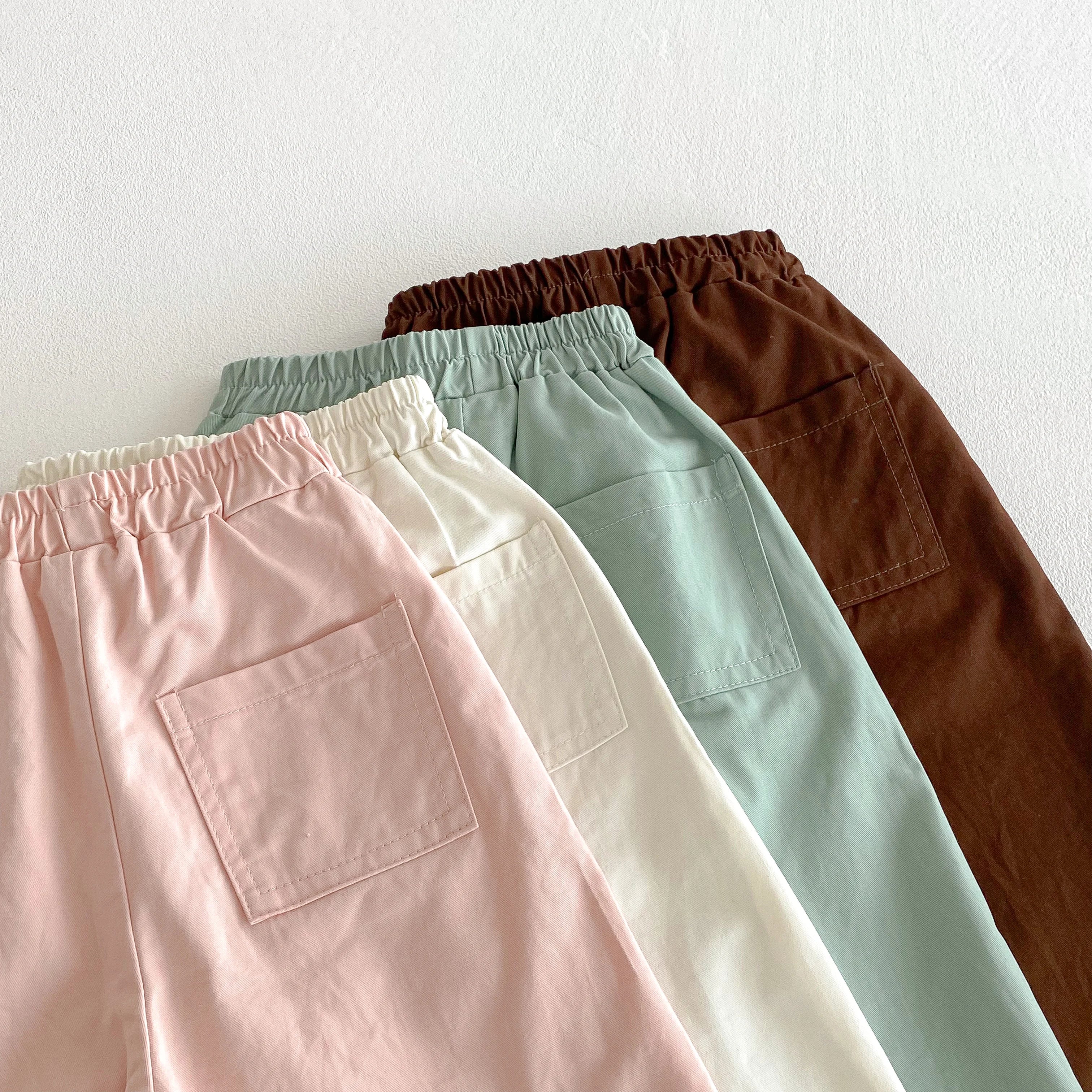 Cotton Elastic Waist Pants for Toddlers in Multiple Colors