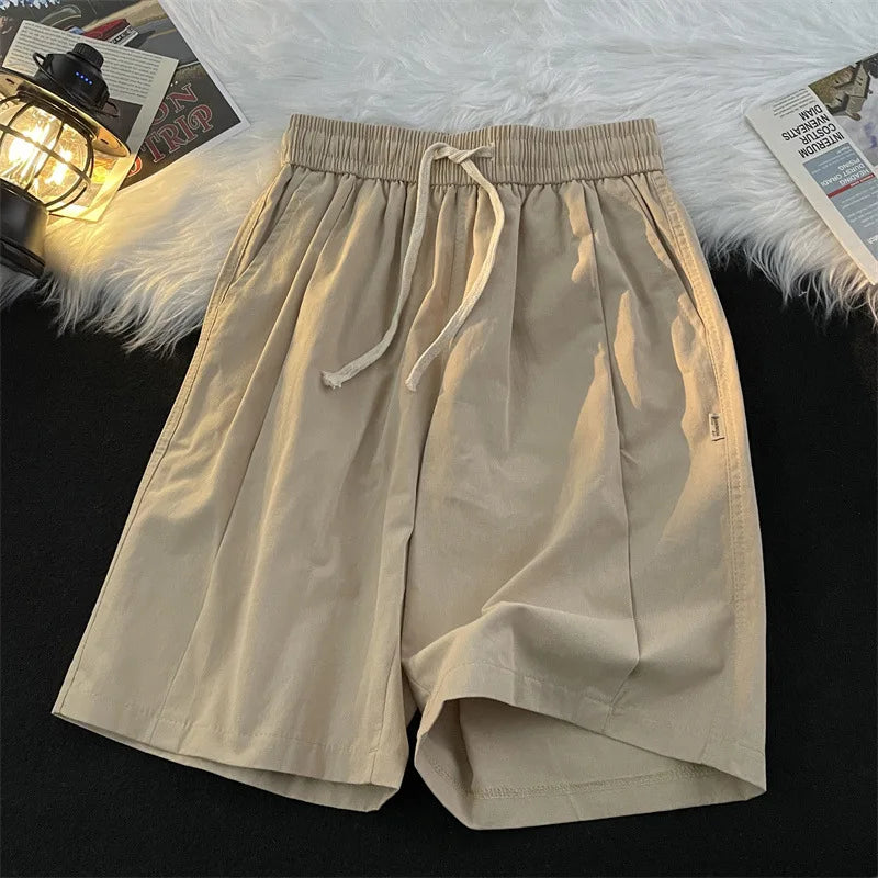 Men's Casual Drawstring Shorts in Black Green Khaki