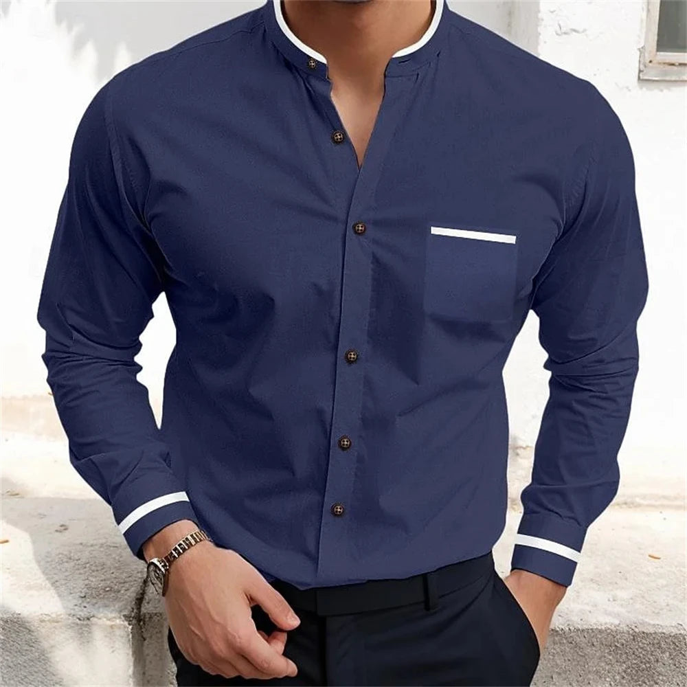 Men's Casual Long Sleeve Shirts in Solid Colors for Everyday Wear