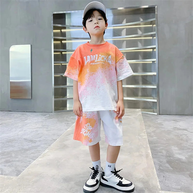 Boys Basketball Sports Suit Summer Outfit 2 Piece Set