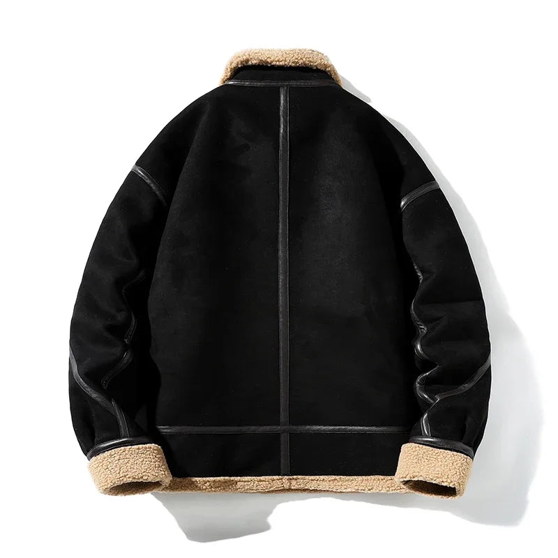 Fleece Cashmere Outwear Parka Casual Jacket Fashion parkas Men Brand Clothing Lamb wool Parka Male Casual Jacket Windbreaker