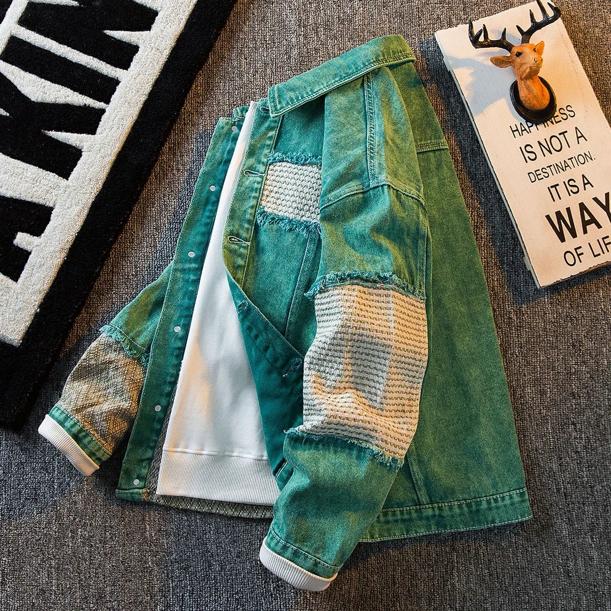 2024 Spring and Autumn Fashion Vintage Plus-Size Jacket Men's Casual Relaxed Comfortable Breathable High-Quality Denim Jacket