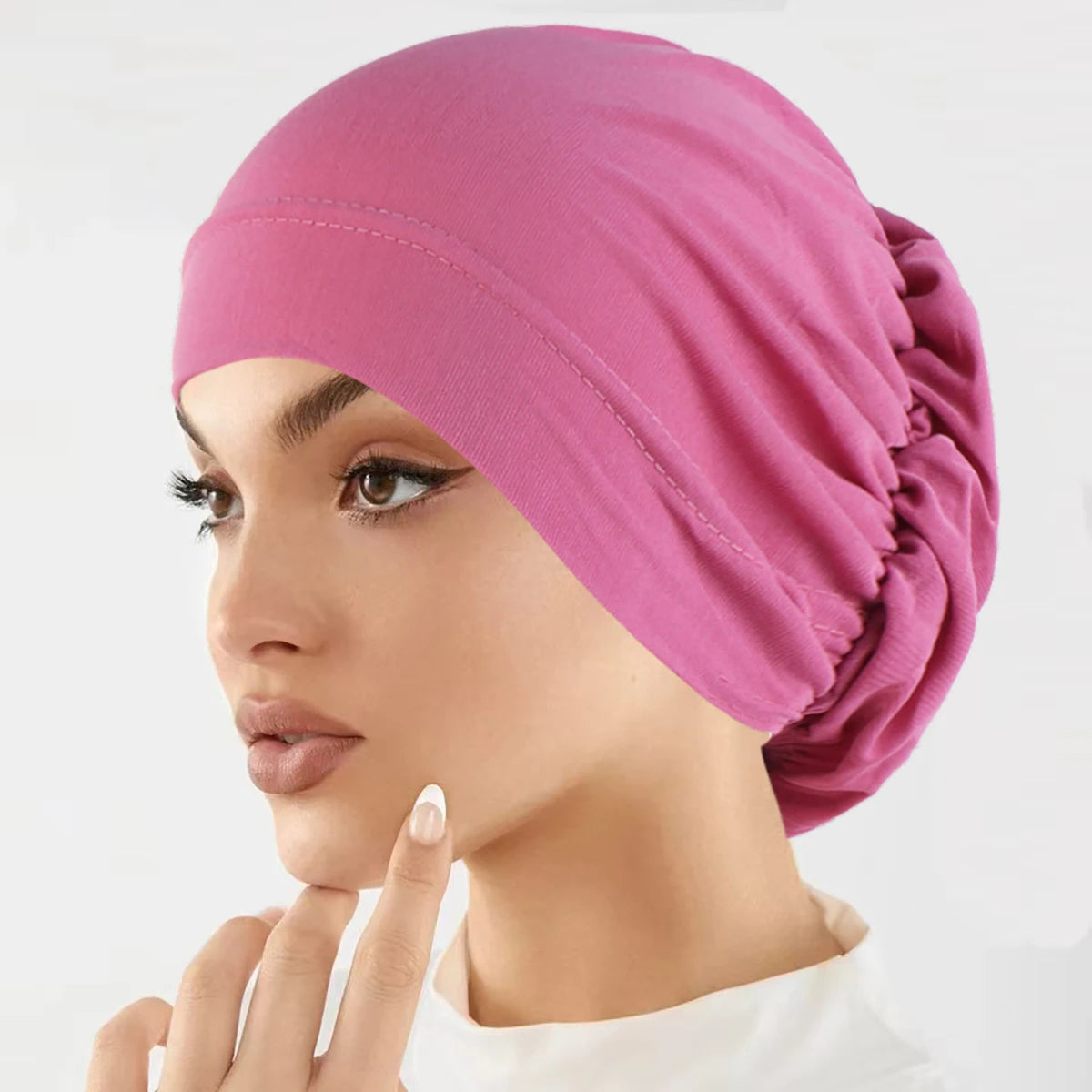 Soft Stretch Solid Color Turban Hat for Women and Girls