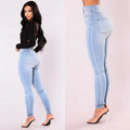 High Waist Denim Skinny Jeans for Women with Pockets