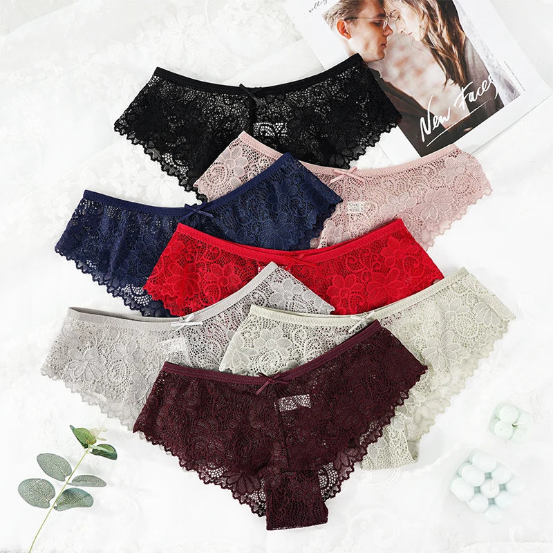 Lace Hollow Briefs Set for Women in Multiple Colors