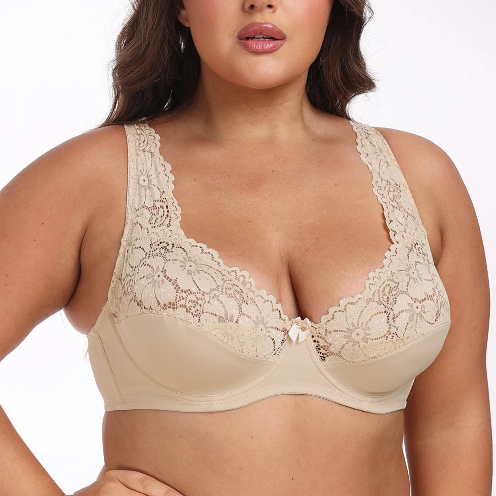 MELIYUU Sexy Lace Underwire Bra for Plus Size Women