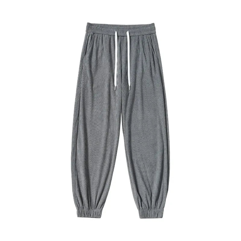 CHUJIE Spring and Autumn Men's Corduroy Pants Solid Color Casual Sports Breathable Short Pants Sports Pants Men's Style