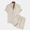 Men's Summer Sport Outfit Set with T-Shirt and Drawstring Pants