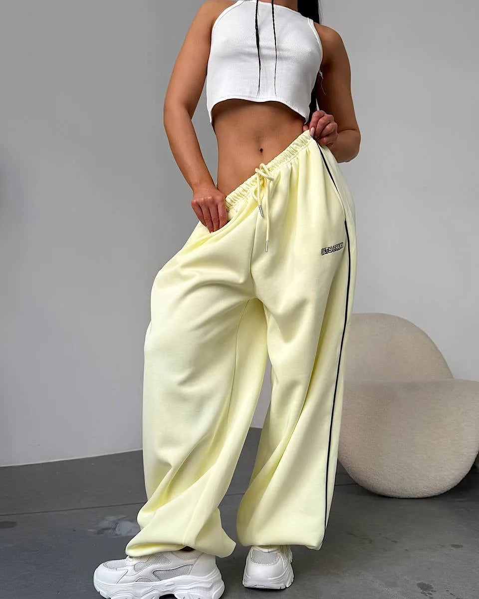 Wide Leg Stripe Trousers for Women by CONGRUN