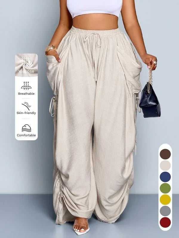 Punk Style High Waisted Wide Leg Pants for Women