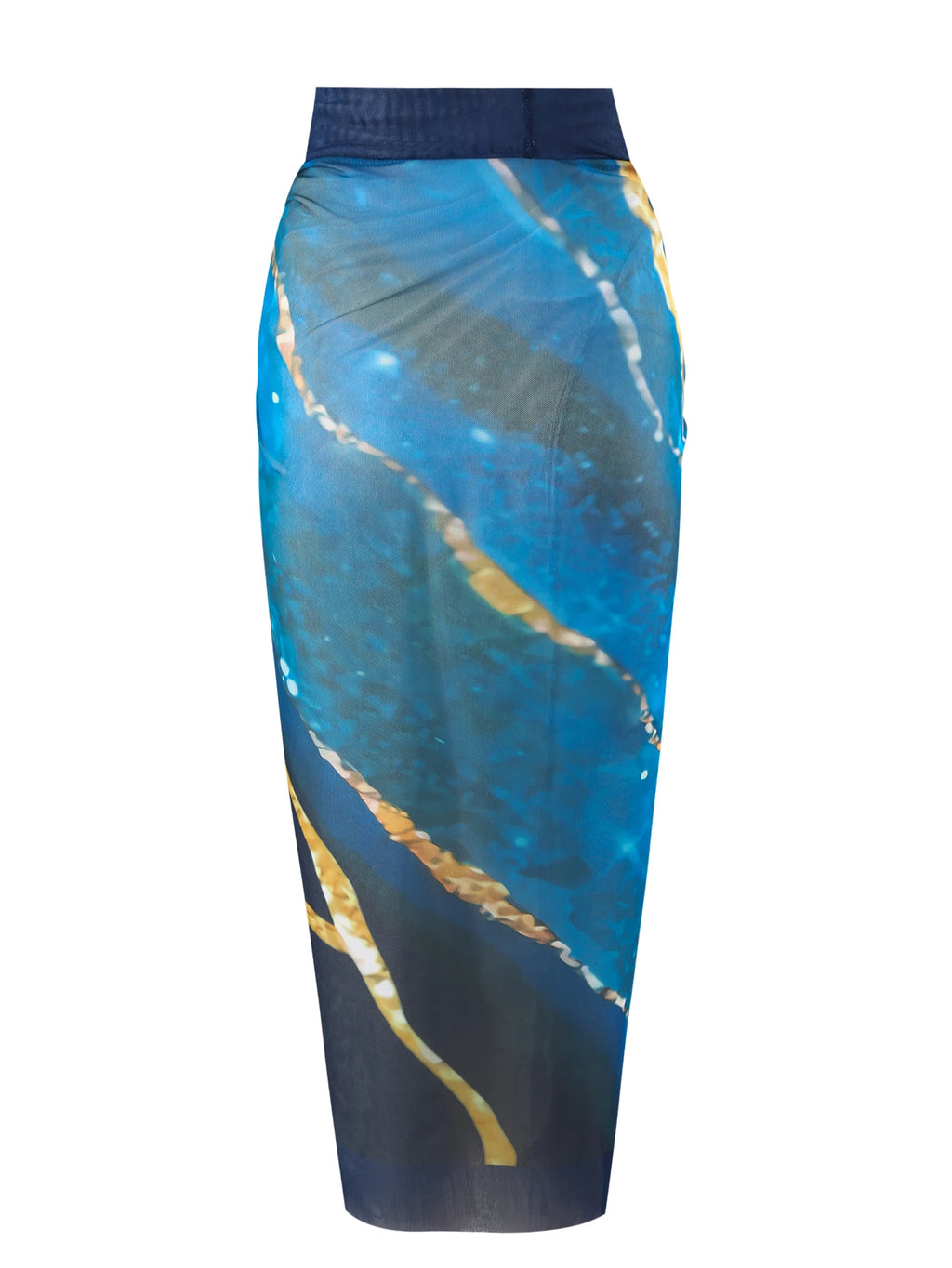 Blue Marble Print One-Piece Swimsuit for Women