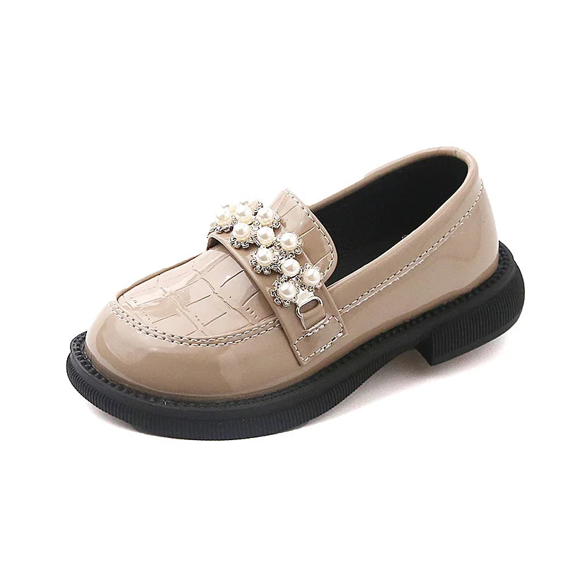 Black Leather Princess Shoes for Girls 2-18 Years Old