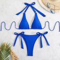 Nylon Beach Style Halter Neck Bikini Set for Women