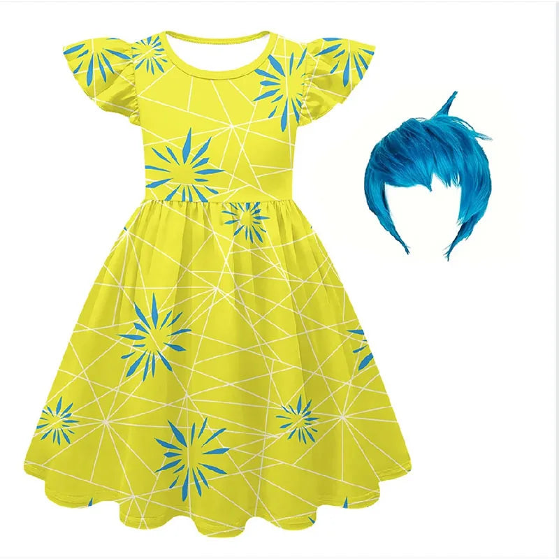 Girls Disgust Printed Princess Dress for Birthday and Cosplay