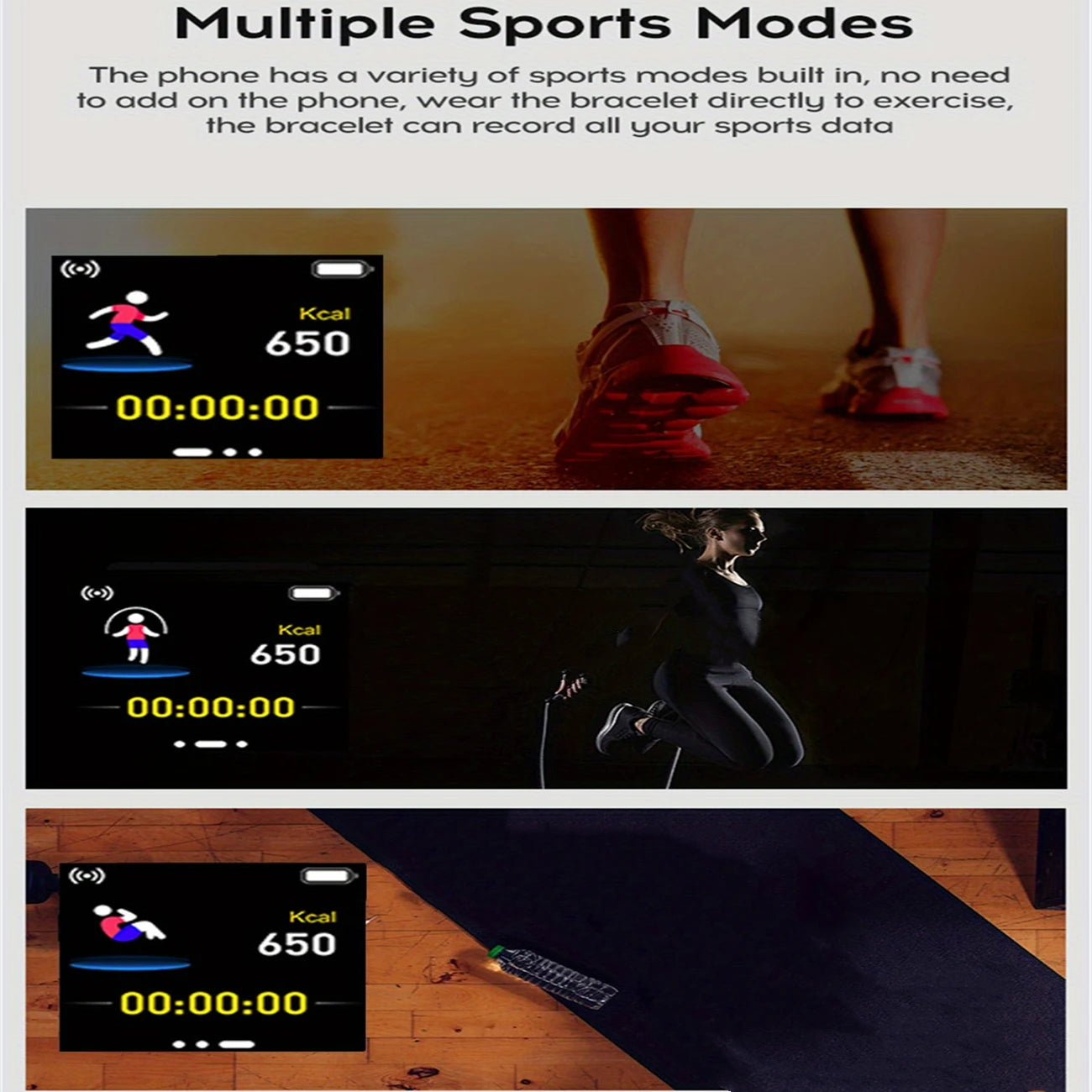 Bluetooth Smart Watch for Fitness and Music with Silicone Band